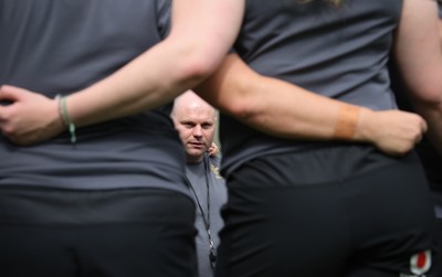 260425 - Wales Women Captains Run -Sean Lynn, Wales Women head coach during Captains Run ahead of Wales’ final Guinness Women’s Six Nations match against Italy