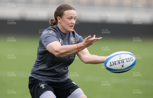 260425 - Wales Women Captains Run - Lleucu George during Captains Run ahead of Wales’ final Guinness Women’s Six Nations match against Italy