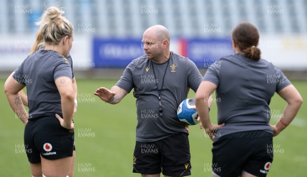 260425 - Wales Women Captains Run -Sean Lynn, Wales Women head coach during Captains Run ahead of Wales’ final Guinness Women’s Six Nations match against Italy