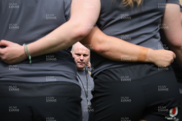 260425 - Wales Women Captains Run -Sean Lynn, Wales Women head coach during Captains Run ahead of Wales’ final Guinness Women’s Six Nations match against Italy