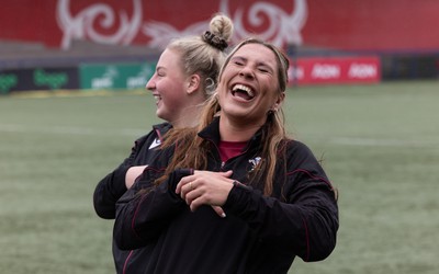 120424 - Wales Women Rugby Walkthrough - Georgia Evans during Captain’s Walkthrough and kickers session at Virgin Media Park, Cork, ahead of Wales’ Women’s 6 Nations match against Ireland