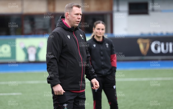 220324 - Wales Women Captain’s Walkthrough - Ioan Cunningham, Wales Women head coach, during Captain’s Walkthrough ahead of their opening Women’s 6 Nations match against Scotland