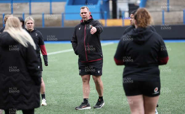 220324 - Wales Women Captain’s Walkthrough - Ioan Cunningham, Wales Women head coach, during Captain’s Walkthrough ahead of their opening Women’s 6 Nations match against Scotland