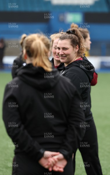 220324 - Wales Women Captain’s Walkthrough - Gwenllian Pyrs during Captain’s Walkthrough ahead of their opening Women’s 6 Nations match against Scotland