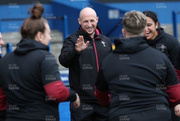 220324 - Wales Women Captain’s Walkthrough - Mike Hill, Wales Women forwards coach,during Captain’s Walkthrough ahead of their opening Women’s 6 Nations match against Scotland
