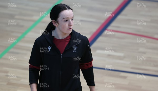 290324 - Wales Women Rugby Walkthrough  - Sian Jones during Captain’s Walkthrough ahead of the Guinness Women’s 6 Nations match against England The session took place indoors due to torrential rain