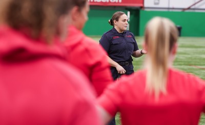 040526 - Wales Women Rugby with South Wales Fire Service - Wales International Squad member and South Wales Fire Service fire fighter Jenni Scoble brings her colleagues from Blue Watch Roath to meet and take part in team building with her Wales team members