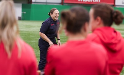 040526 - Wales Women Rugby with South Wales Fire Service - Wales International Squad member and South Wales Fire Service fire fighter Jenni Scoble brings her colleagues from Blue Watch Roath to meet and take part in team building with her Wales team members