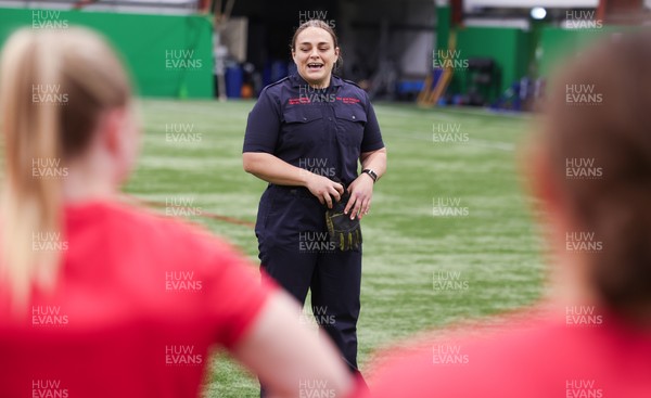 040526 - Wales Women Rugby with South Wales Fire Service - Wales International Squad member and South Wales Fire Service fire fighter Jenni Scoble brings her colleagues from Blue Watch Roath to meet and take part in team building with her Wales team members