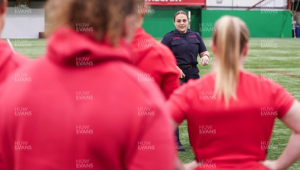 040526 - Wales Women Rugby with South Wales Fire Service - Wales International Squad member and South Wales Fire Service fire fighter Jenni Scoble brings her colleagues from Blue Watch Roath to meet and take part in team building with her Wales team members