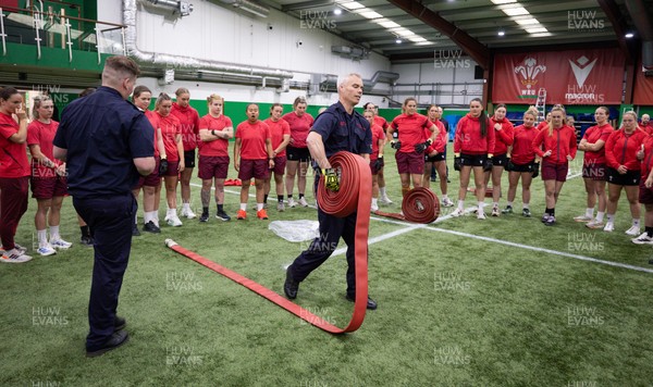 040526 - Wales Women Rugby with South Wales Fire Service - Wales International Squad member and South Wales Fire Service fire fighter Jenni Scoble brings her colleagues from Blue Watch Roath to meet and take part in team building with her Wales team members