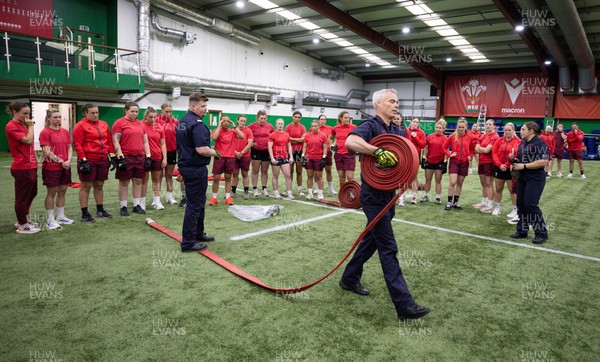 040526 - Wales Women Rugby with South Wales Fire Service - Wales International Squad member and South Wales Fire Service fire fighter Jenni Scoble brings her colleagues from Blue Watch Roath to meet and take part in team building with her Wales team members