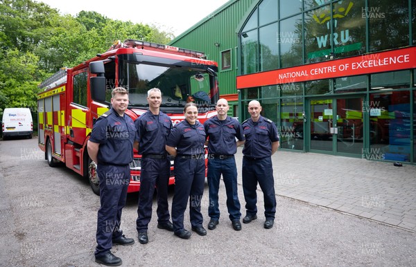 040526 - Wales Women Rugby with South Wales Fire Service - Wales International Squad member and South Wales Fire Service fire fighter Jenni Scoble brings her colleagues from Blue Watch Roath to meet and take part in team building with her Wales team members