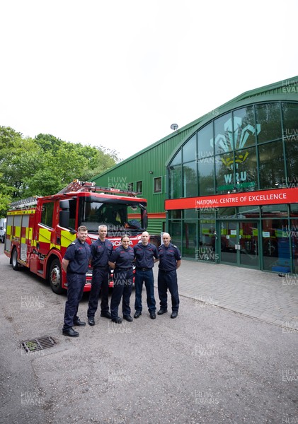 040526 - Wales Women Rugby with South Wales Fire Service - Wales International Squad member and South Wales Fire Service fire fighter Jenni Scoble brings her colleagues from Blue Watch Roath to meet and take part in team building with her Wales team members