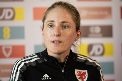 200622 - Wales Women Football Squad Announcement - Wales Women manager Gemma Grainger speaks to media during press conference to announce the squad to take on New Zealand