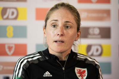 200622 - Wales Women Football Squad Announcement - Wales Women manager Gemma Grainger speaks to media during press conference to announce the squad to take on New Zealand