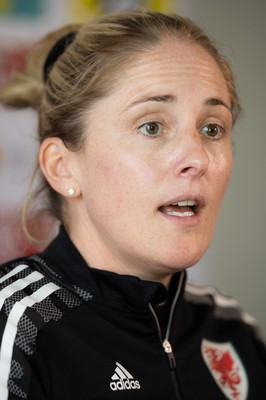 200622 - Wales Women Football Squad Announcement - Wales Women manager Gemma Grainger speaks to media during press conference to announce the squad to take on New Zealand