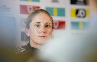 200622 - Wales Women Football Squad Announcement - Wales Women manager Gemma Grainger speaks to media during press conference to announce the squad to take on New Zealand