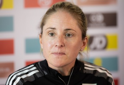 200622 - Wales Women Football Squad Announcement - Wales Women manager Gemma Grainger speaks to media during press conference to announce the squad to take on New Zealand