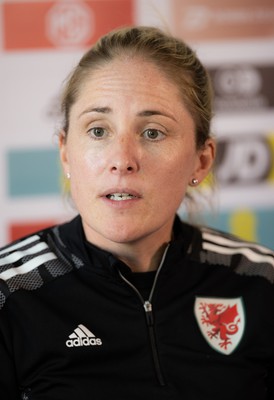 200622 - Wales Women Football Squad Announcement - Wales Women manager Gemma Grainger speaks to media during press conference to announce the squad to take on New Zealand