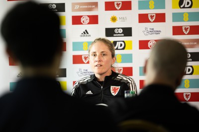 200622 - Wales Women Football Squad Announcement - Wales Women manager Gemma Grainger speaks to media during press conference to announce the squad to take on New Zealand