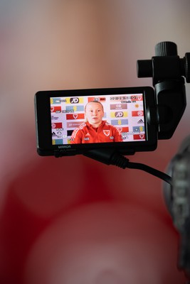 200622 - Wales Women Football Squad Announcement - Morgan Rogers speaks to media during press conference to announce the squad to take on New Zealand