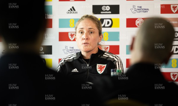 200622 - Wales Women Football Squad Announcement - Wales Women manager Gemma Grainger speaks to media during press conference to announce the squad to take on New Zealand