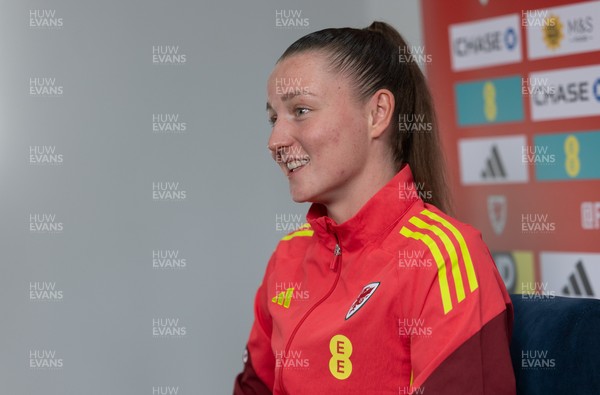 020626 - Wales Women Football Media Conference - Cymru’s Mia Ross during a media session ahead of the 2027 FIFA Women’s World Cup qualifiers against Montenegro and Czechia
