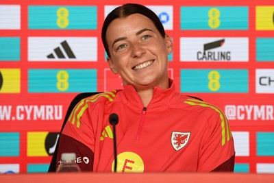 080626 - Wales Women Football Media Conference - Wales Captain Angharad James speaks to the media ahead of their upcoming World Cup qualifier match against Czech Republic