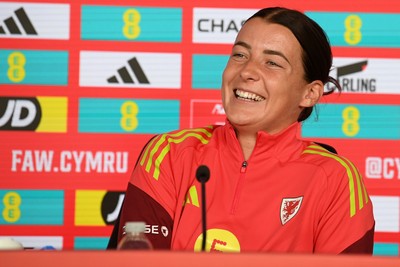 080626 - Wales Women Football Media Conference - Wales Captain Angharad James speaks to the media ahead of their upcoming World Cup qualifier match against Czech Republic