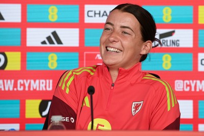 080626 - Wales Women Football Media Conference - Wales Captain Angharad James speaks to the media ahead of their upcoming World Cup qualifier match against Czech Republic