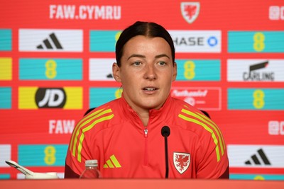 080626 - Wales Women Football Media Conference - Wales Captain Angharad James speaks to the media ahead of their upcoming World Cup qualifier match against Czech Republic