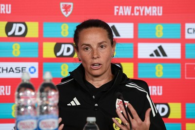 080626 - Wales Women Football Media Conference - Wales head coach Rhian Wilkinson speaks to the media ahead of their upcoming World Cup qualifier match against Czech Republic