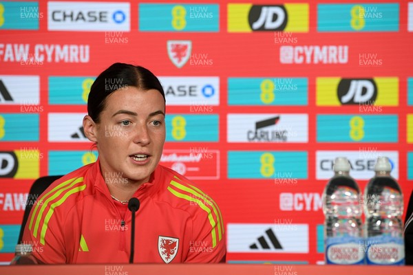 080626 - Wales Women Football Media Conference - Wales Captain Angharad James speaks to the media ahead of their upcoming World Cup qualifier match against Czech Republic