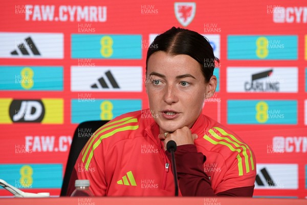 080626 - Wales Women Football Media Conference - Wales Captain Angharad James speaks to the media ahead of their upcoming World Cup qualifier match against Czech Republic