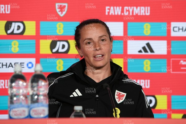080626 - Wales Women Football Media Conference - Wales head coach Rhian Wilkinson speaks to the media ahead of their upcoming World Cup qualifier match against Czech Republic