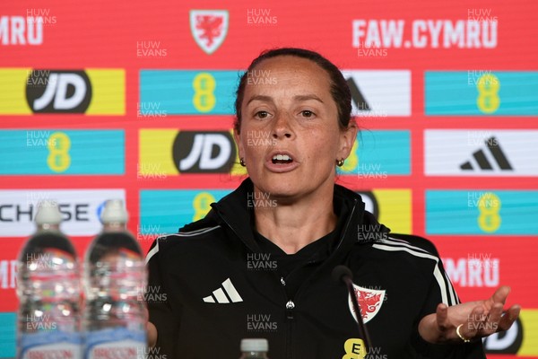 080626 - Wales Women Football Media Conference - Wales head coach Rhian Wilkinson speaks to the media ahead of their upcoming World Cup qualifier match against Czech Republic
