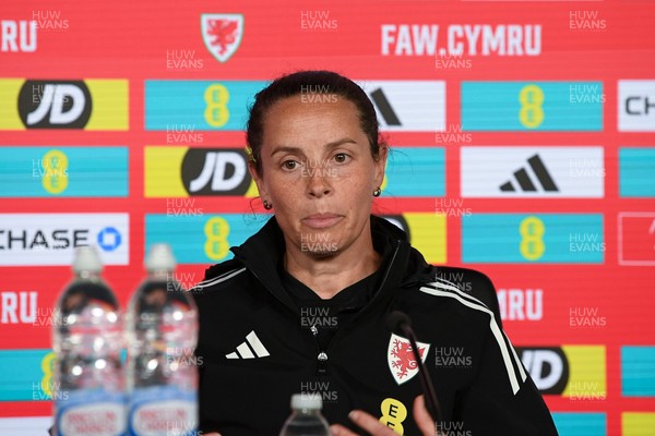 080626 - Wales Women Football Media Conference - Wales head coach Rhian Wilkinson speaks to the media ahead of their upcoming World Cup qualifier match against Czech Republic