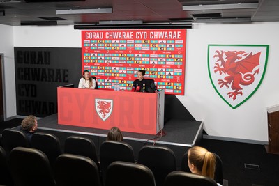 270526 - Wales Women Football Squad Announcement - Wales Women Head Coach, Rhian Wilkinson speaks to the press after announcing her squad for the upcoming World Cup Qualifying match against Czech Republic  