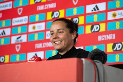 270526 - Wales Women Football Squad Announcement - Wales Women Head Coach, Rhian Wilkinson speaks to the press after announcing her squad for the upcoming World Cup Qualifying match against Czech Republic  