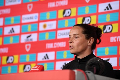 270526 - Wales Women Football Squad Announcement - Wales Women Head Coach, Rhian Wilkinson speaks to the press after announcing her squad for the upcoming World Cup Qualifying match against Czech Republic  