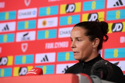 270526 - Wales Women Football Squad Announcement - Wales Women Head Coach, Rhian Wilkinson speaks to the press after announcing her squad for the upcoming World Cup Qualifying match against Czech Republic  