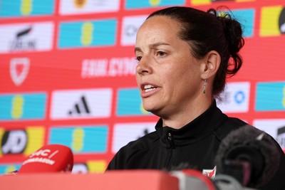 270526 - Wales Women Football Squad Announcement - Wales Women Head Coach, Rhian Wilkinson speaks to the press after announcing her squad for the upcoming World Cup Qualifying match against Czech Republic  