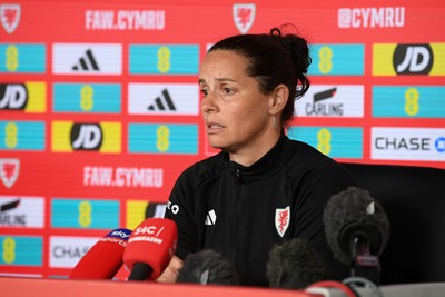 270526 - Wales Women Football Squad Announcement - Wales Women Head Coach, Rhian Wilkinson speaks to the press after announcing her squad for the upcoming World Cup Qualifying match against Czech Republic  