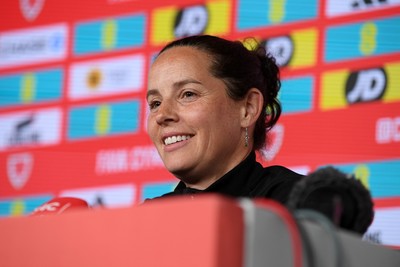 270526 - Wales Women Football Squad Announcement - Wales Women Head Coach, Rhian Wilkinson speaks to the press after announcing her squad for the upcoming World Cup Qualifying match against Czech Republic  