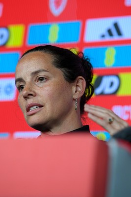 270526 - Wales Women Football Squad Announcement - Wales Women Head Coach, Rhian Wilkinson speaks to the press after announcing her squad for the upcoming World Cup Qualifying match against Czech Republic  