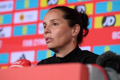 270526 - Wales Women Football Squad Announcement - Wales Women Head Coach, Rhian Wilkinson speaks to the press after announcing her squad for the upcoming World Cup Qualifying match against Czech Republic  