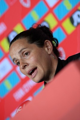 270526 - Wales Women Football Squad Announcement - Wales Women Head Coach, Rhian Wilkinson speaks to the press after announcing her squad for the upcoming World Cup Qualifying match against Czech Republic  