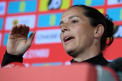 270526 - Wales Women Football Squad Announcement - Wales Women Head Coach, Rhian Wilkinson speaks to the press after announcing her squad for the upcoming World Cup Qualifying match against Czech Republic  