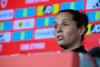 270526 - Wales Women Football Squad Announcement - Wales Women Head Coach, Rhian Wilkinson speaks to the press after announcing her squad for the upcoming World Cup Qualifying match against Czech Republic  